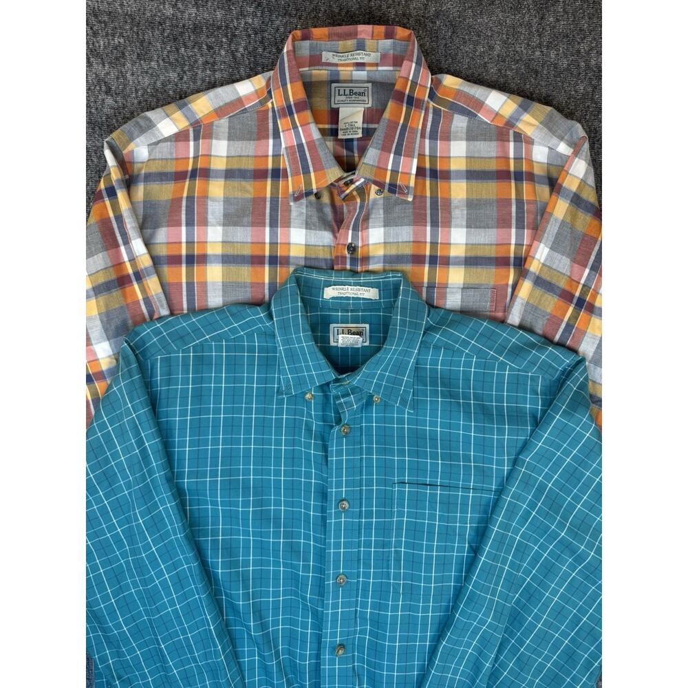 Lot Of 2 Mens L.L. Bean Button Down Longsleeve Shirts Size Large Tall